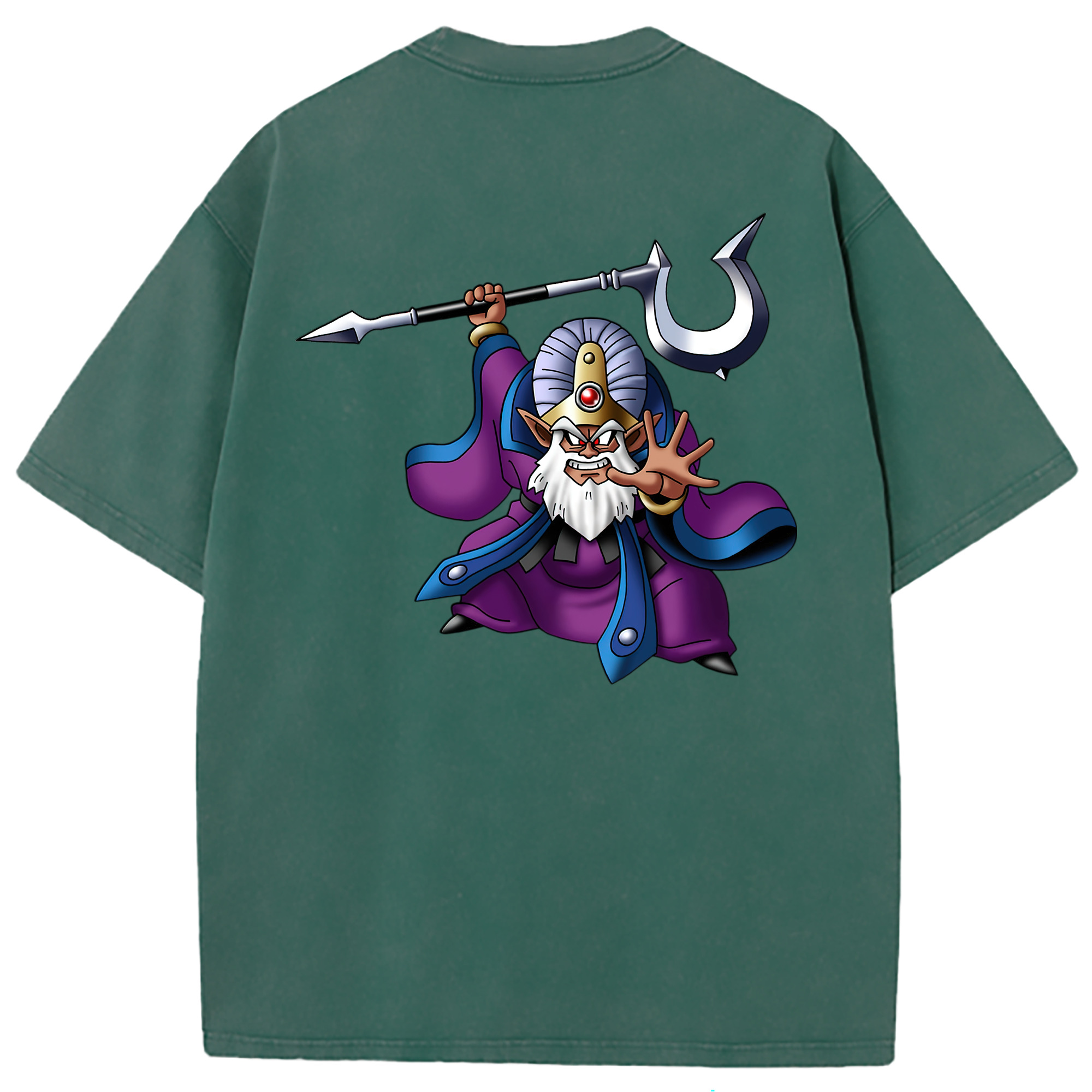 （画像用） ドラゴンクエスト Doragon Kuesuto Dragon Quest 綿100% ヴィンテージ風 半袖Tシャツ（背面プリント）